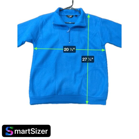 Fox Royal Blue Fleece Pullover Quarter Zip Collar Size S - Picture 9 of 9